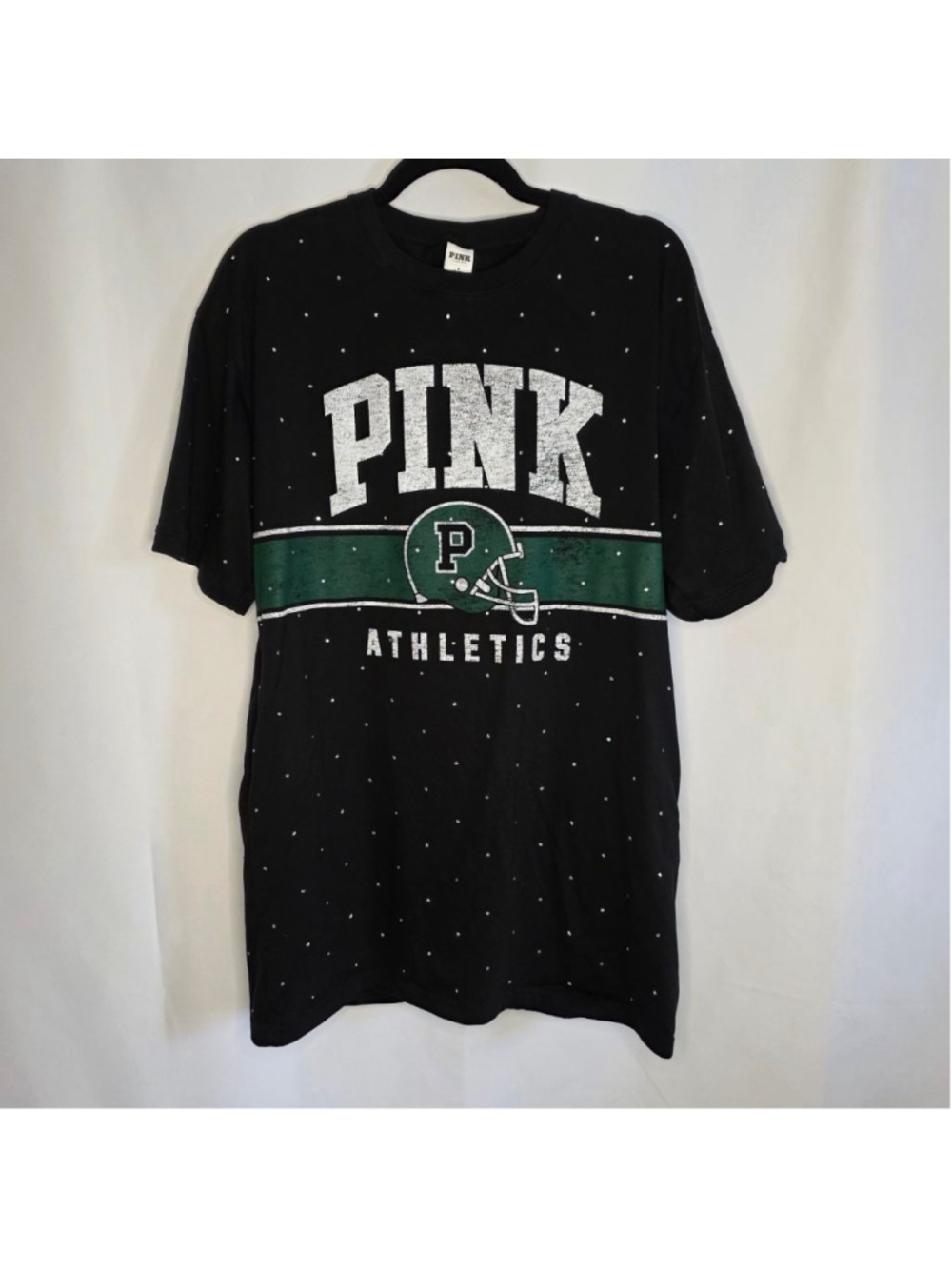PINK Black Green Athletics Short Sleeve Tee Dress Medium